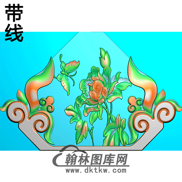 牡丹碑头精雕图（MBBT-0197）展示