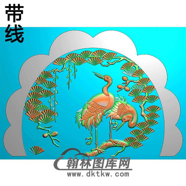 松鹤碑头精雕图（MBBT-0208）展示
