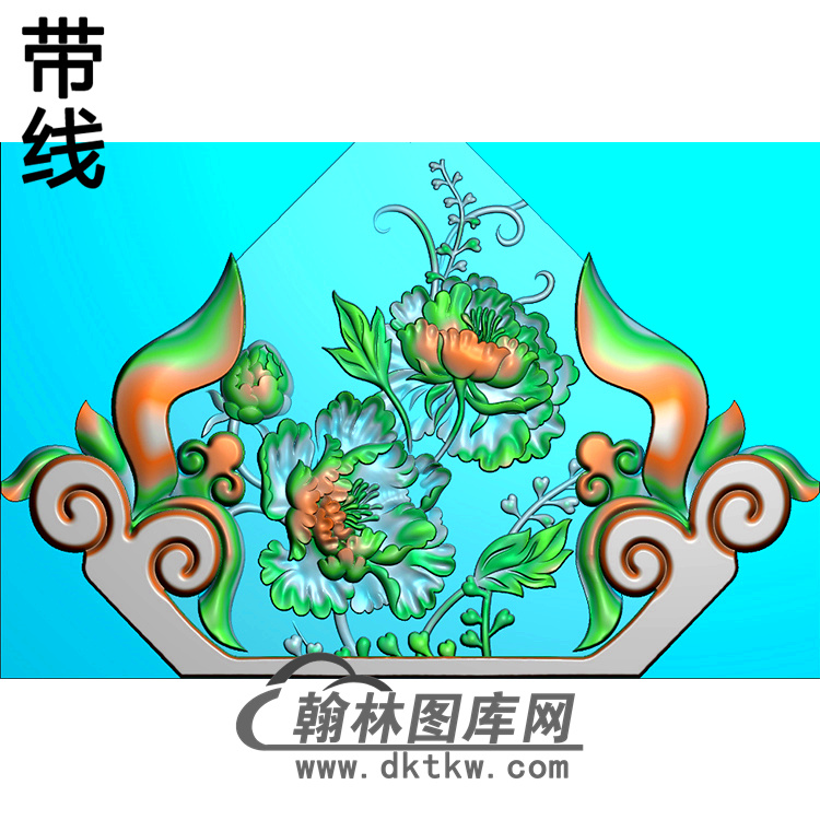 牡丹碑头精雕图（MBBT-0215）展示