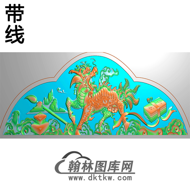 麒麟碑头精雕图（MBBT-0225）展示