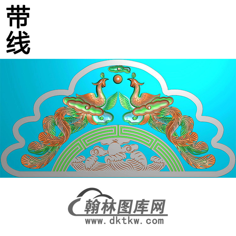 凤碑头精雕图（MBBT-0298）