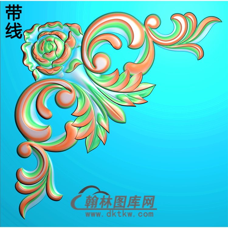 欧式洋花角花精雕图（YJH-038）展示