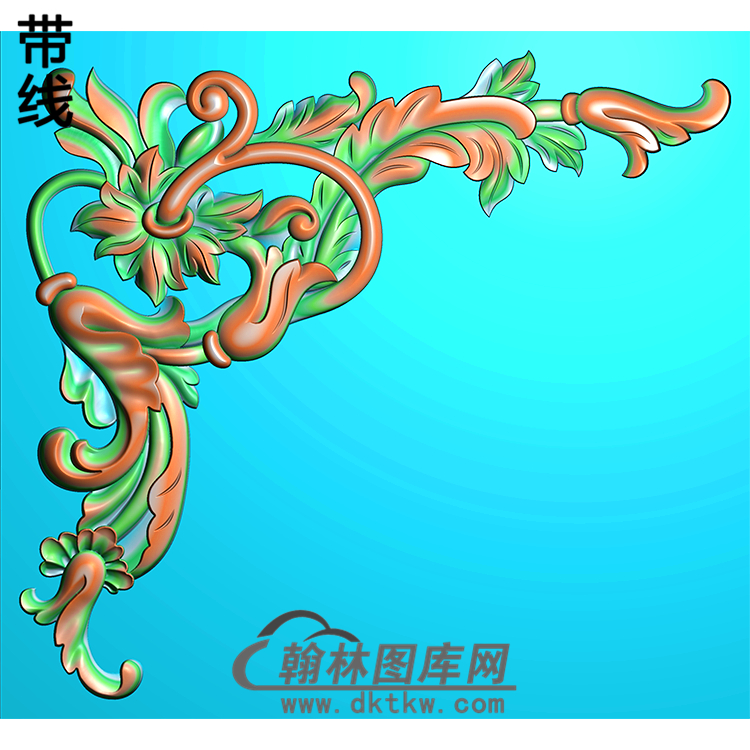 欧式洋花角花精雕图（YJH-077）展示