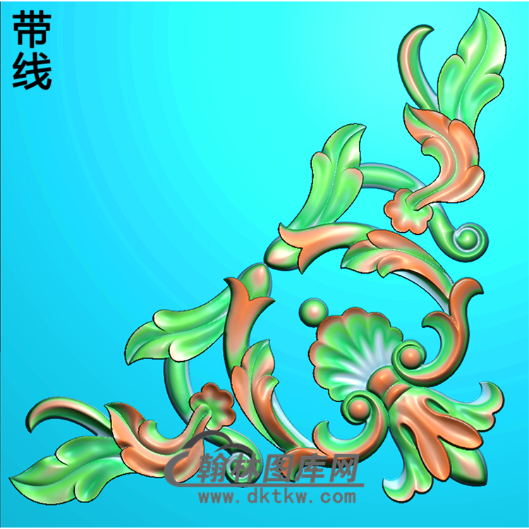 欧式洋花角花精雕图（YJH-079）展示