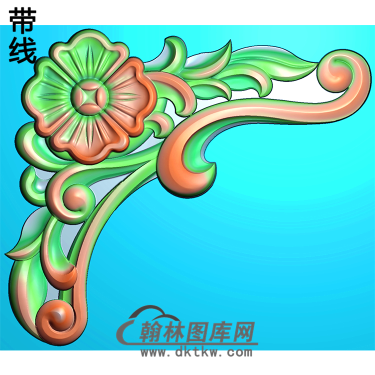 欧式洋花角花精雕图（YJH-090）展示