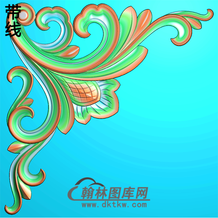 欧式洋花角花精雕图（YJH-091）展示