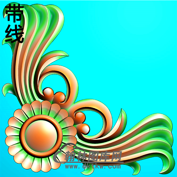 欧式洋花角花精雕图（YJH-128）展示