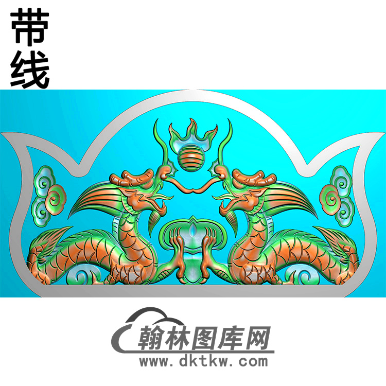 双龙碑头精雕图（MBBT-0360）展示