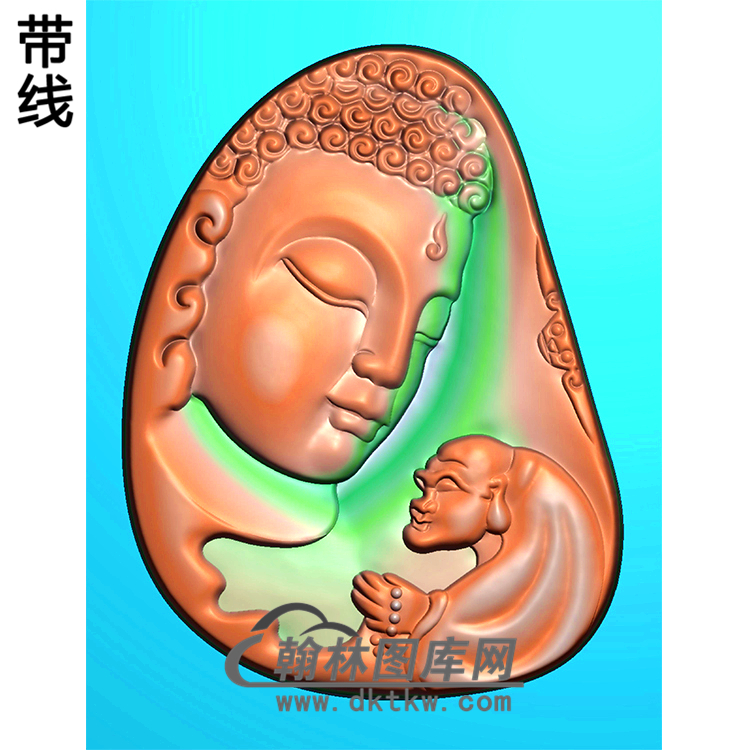 侧脸佛佛头半身佛像精雕图（SFX-112)展示
