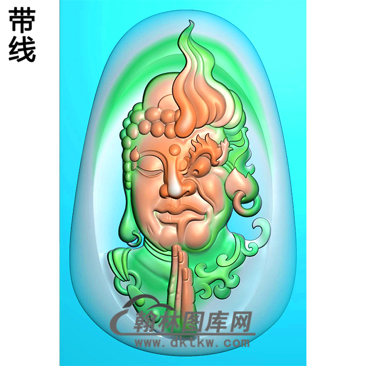鬼脸佛半身佛像精雕图（SFX-120)展示