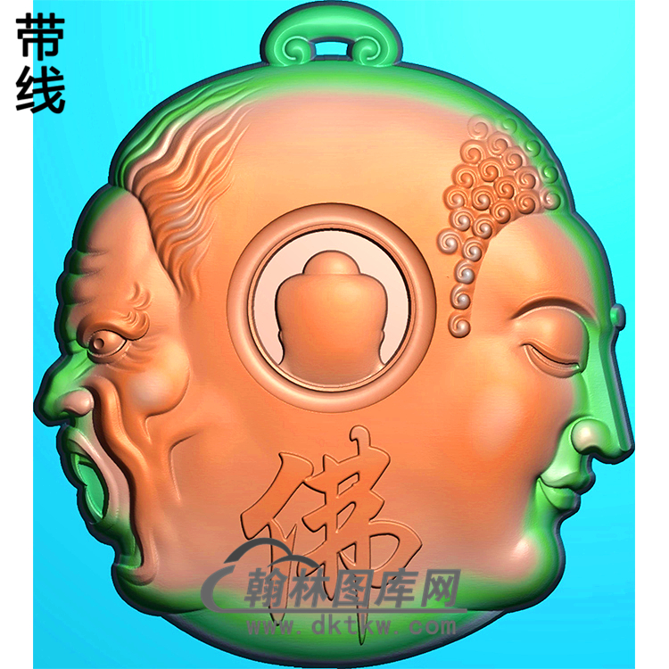 阴阳脸佛头半身佛像精雕图（SFX-125)展示