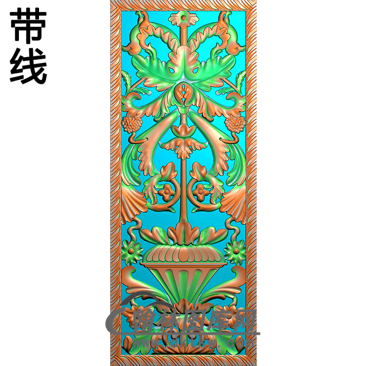 长方形洋花精雕图（CYH-115）展示