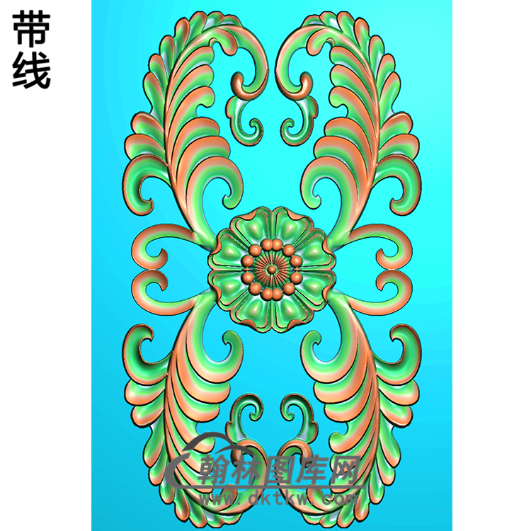 长方形洋花精雕图（CYH-152）展示
