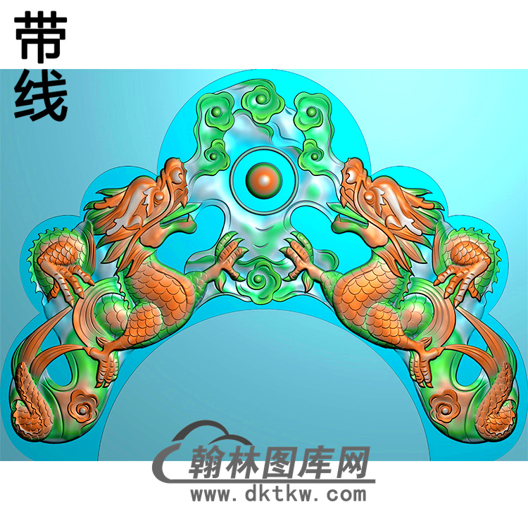 双龙碑头精雕图（MBBT-0372）展示