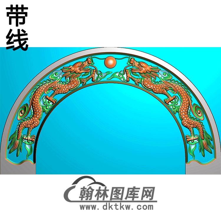双龙碑头精雕图（MBBT-0389）展示