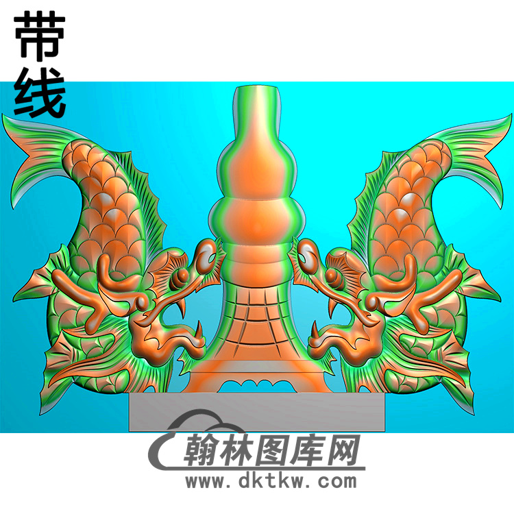 鳌鱼碑头精雕图（MBBT-0424）展示