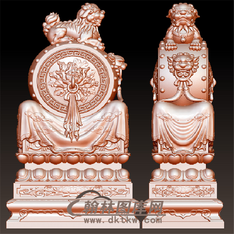 石雕牡丹抱鼓石雕门墩圆雕图（YBG-004)展示