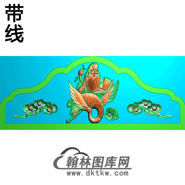 寿星仙鹤碑头精雕图（MBBT-0435）展示