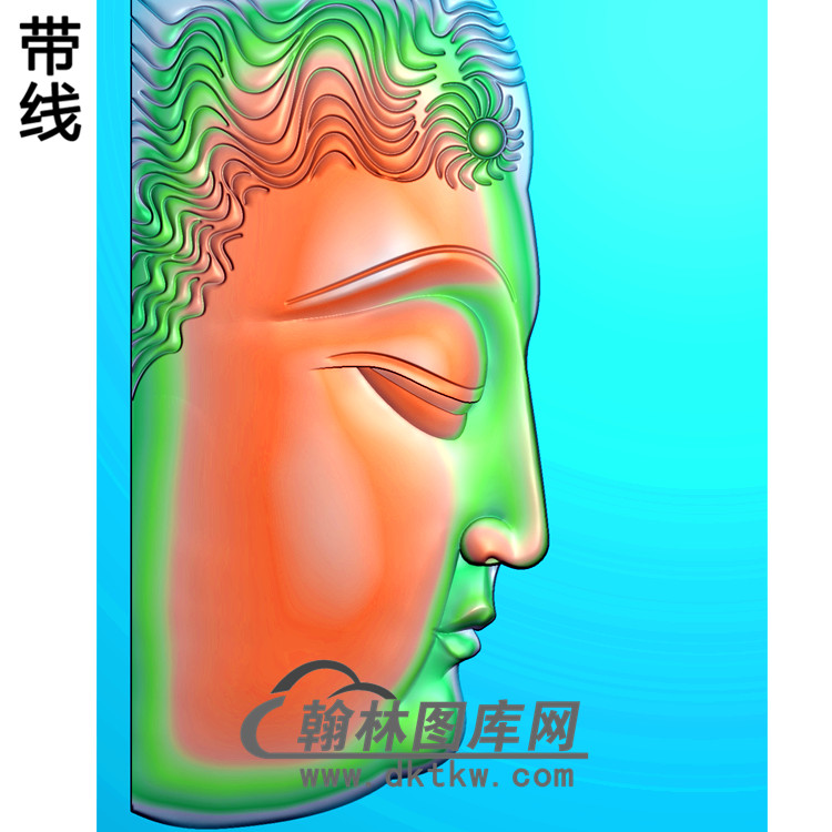 侧脸佛半身佛像精雕图（SFX-173)展示
