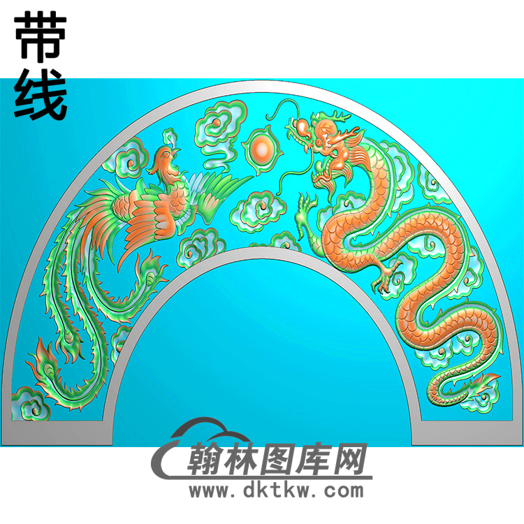 龙凤碑头精雕图（MBBT-0486）展示