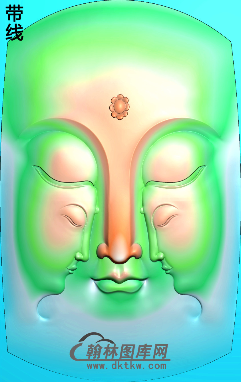 佛头侧脸佛半身佛像精雕图（SFX-184)展示