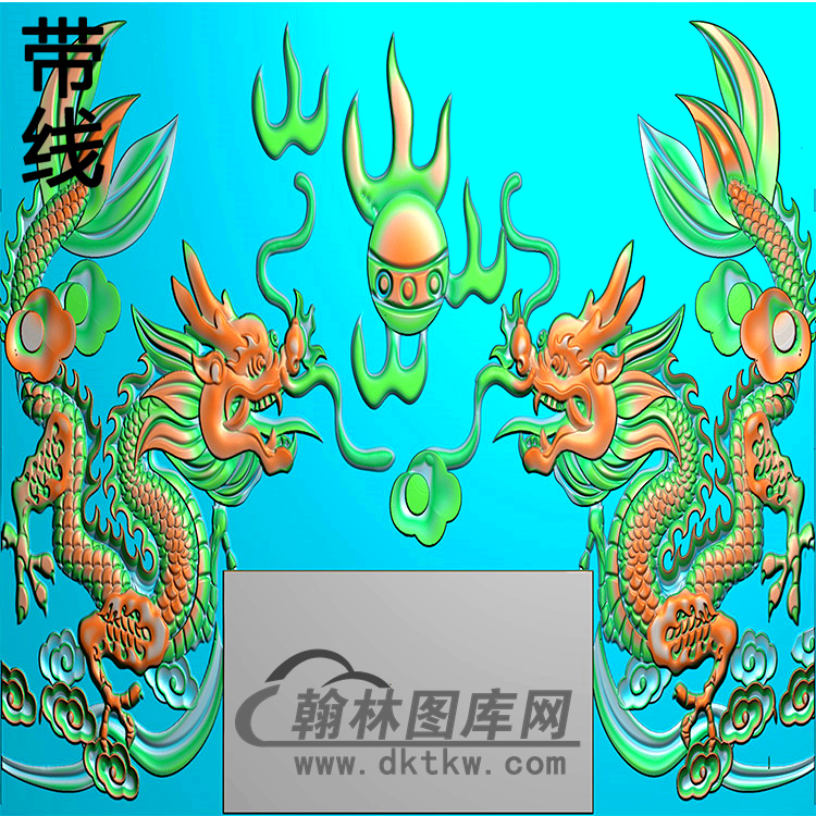 双龙碑头精雕图（MBBT-0522）展示