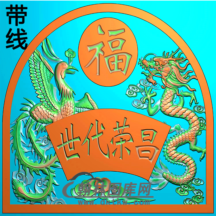 龙凤碑头精雕图（MBBT-0526）展示