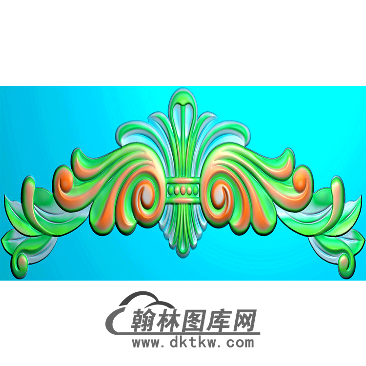 洋花碑头精雕图（MBBT-0529）展示