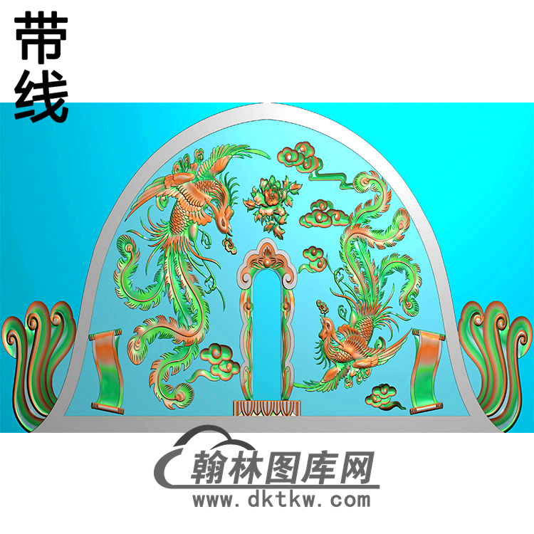 双凤碑头精雕图（MBBT-0536）展示