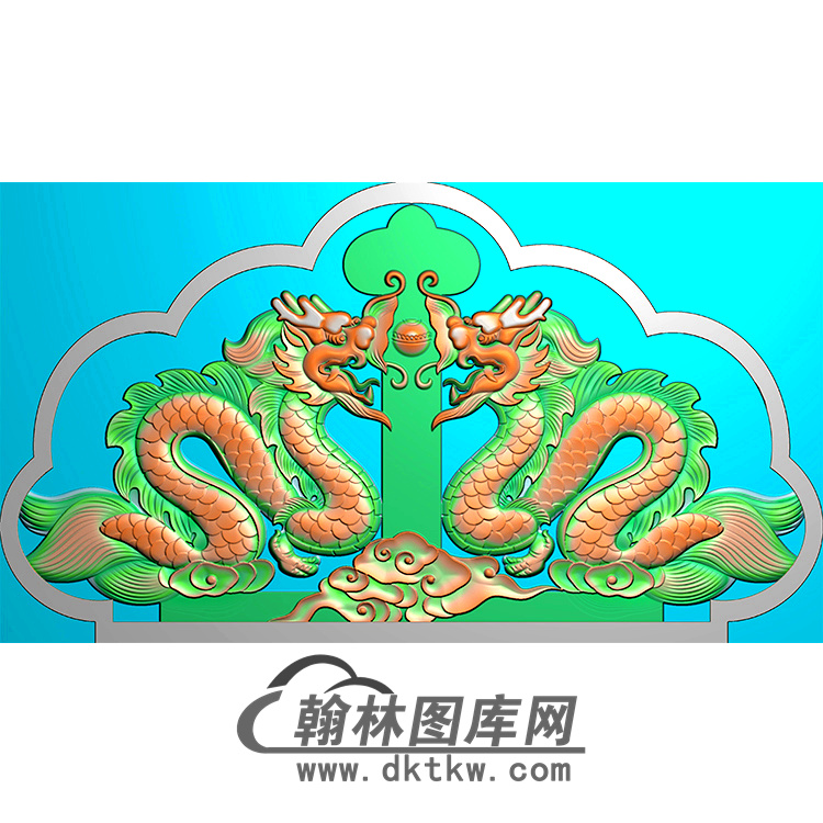 双龙碑头精雕图（MBBT-0542）展示