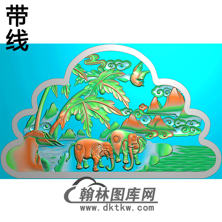 大象碑头精雕图（MBBT-0556）展示