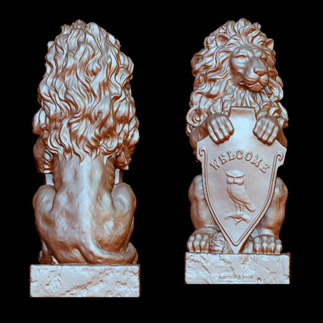 狮子立体圆雕图(YSX-037)展示