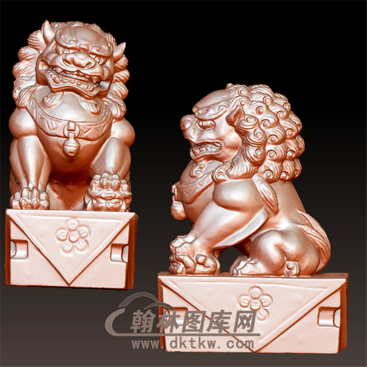 仿狮子左立体圆雕图(YSX-053)展示