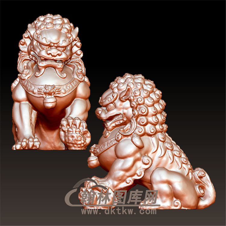 北京狮子 母立体圆雕图(YSX-054)展示