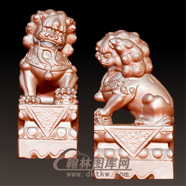 汉白玉狮子母立体圆雕图(YSX-056)展示