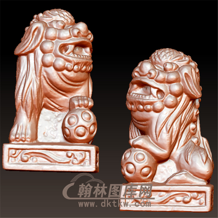 立体狮子圆雕图(YSX-066)展示
