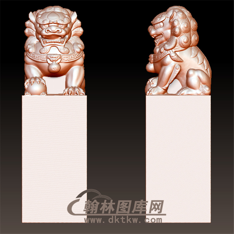 狮子立体圆雕图(YSX-074)展示