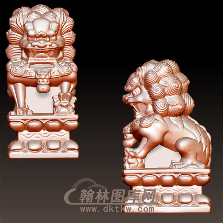 狮子立体圆雕图(YSX-084)展示