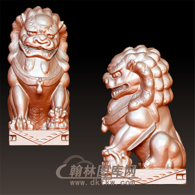 狮子立体圆雕图(YSX-092)展示