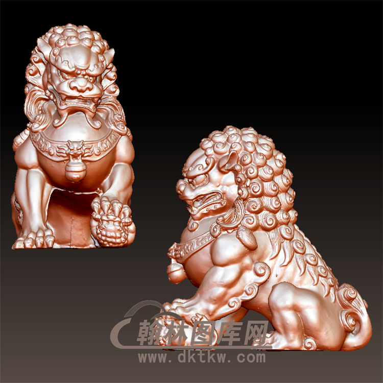 狮子立体圆雕图(YSX-100)展示