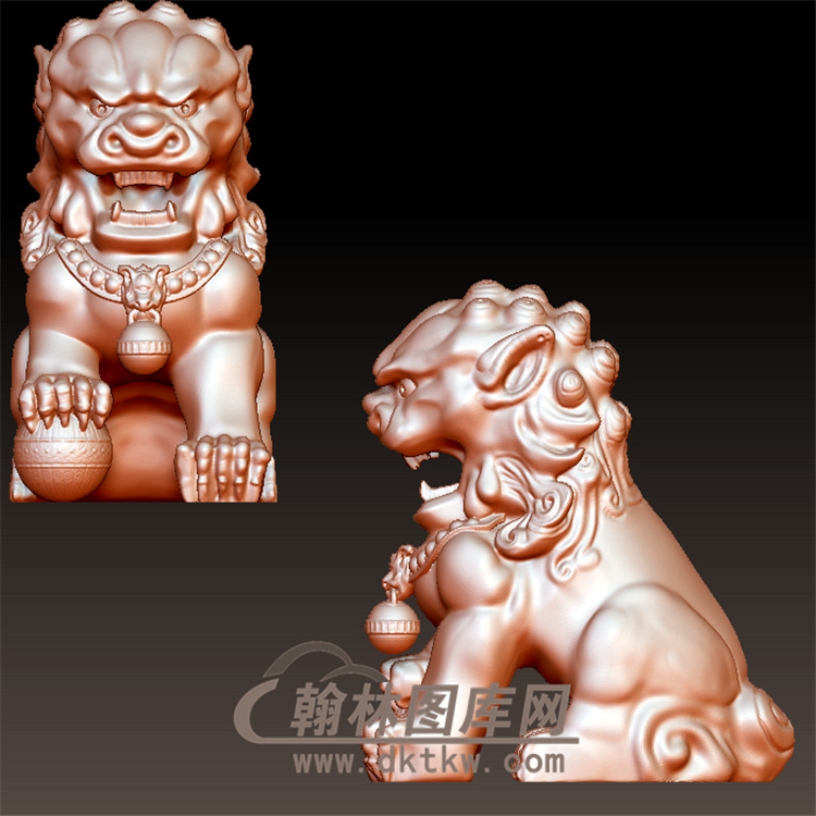 狮子公立体圆雕图(YSX-104)展示