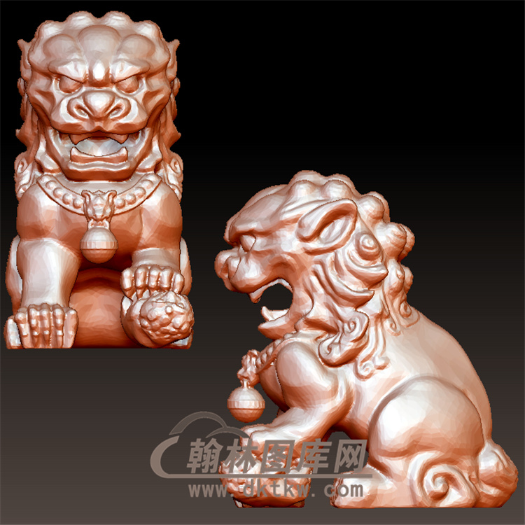 狮子母立体圆雕图(YSX-105)展示