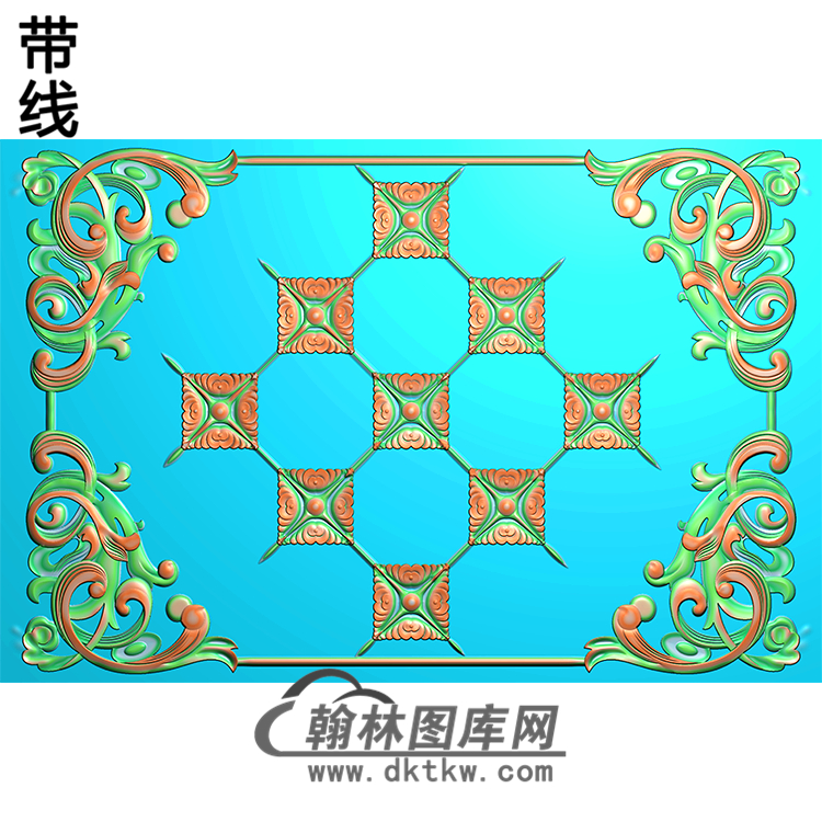 欧式长方形洋花精雕图（CYH-222）展示