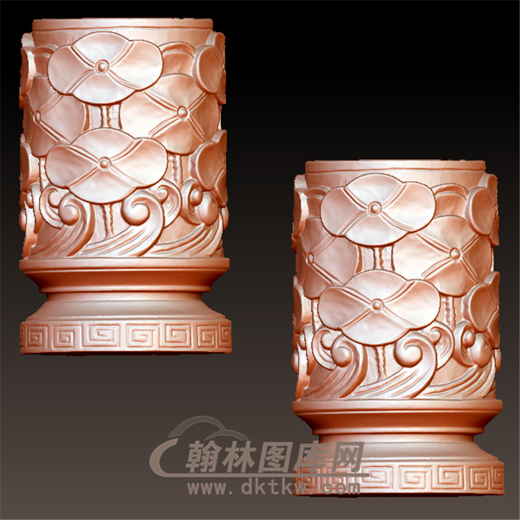 荷花浪花柱头立体圆雕图(YZT-062)展示