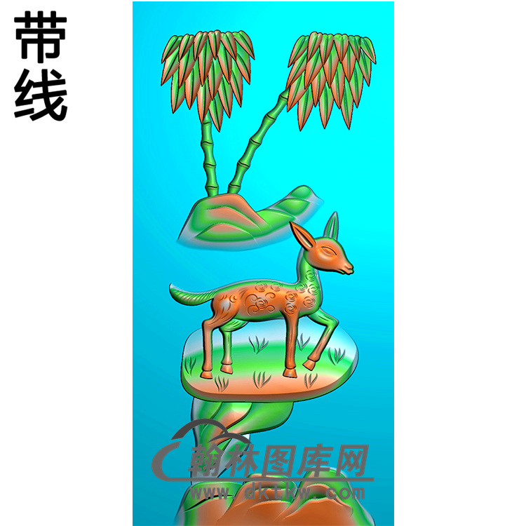 鹿碑板精雕图*（MBBB-1450）展示