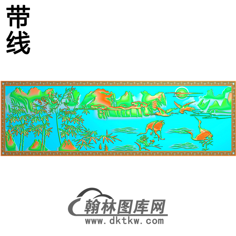 鹤碑板精雕图（MBBB-1470）展示