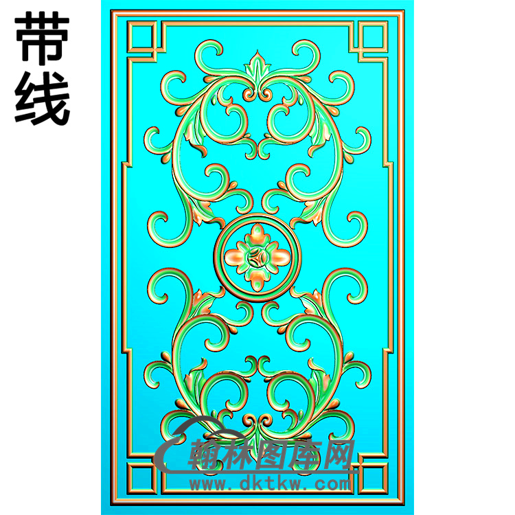 欧式长方形洋花精雕图（CYH-414）展示