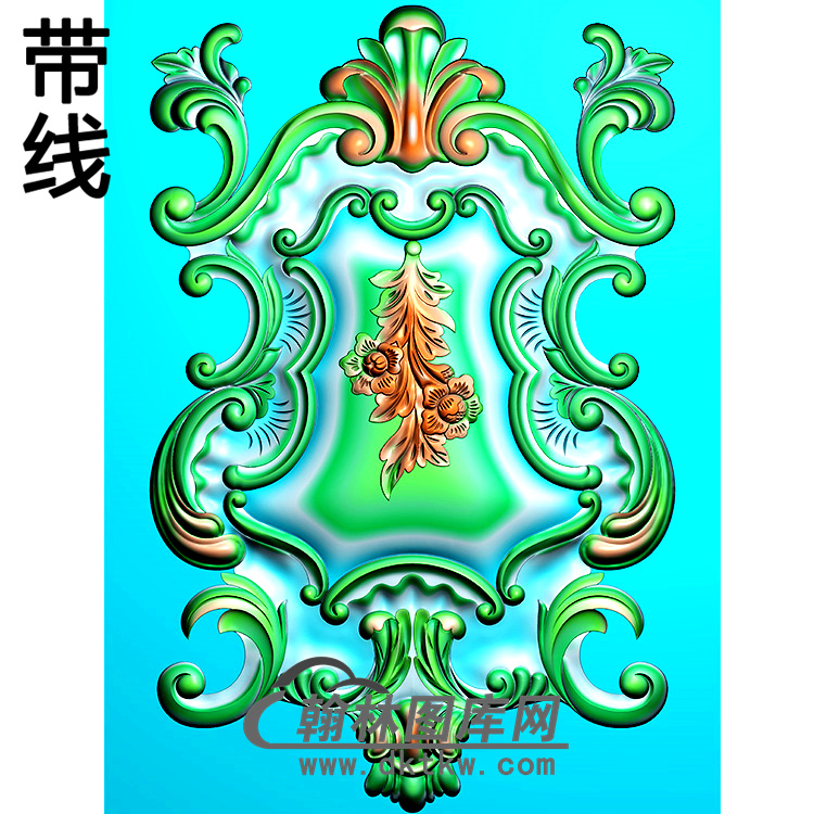 欧式长方形洋花精雕图（CYH-455）展示