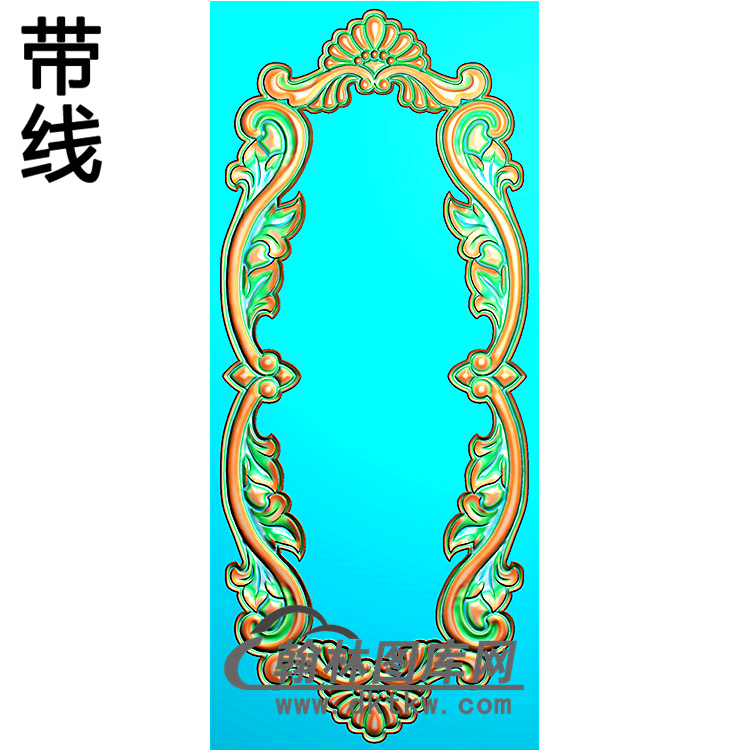 欧式长方形洋花精雕图（CYH-463）展示
