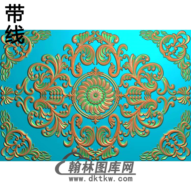 欧式长方形洋花精雕图（CYH-479）展示